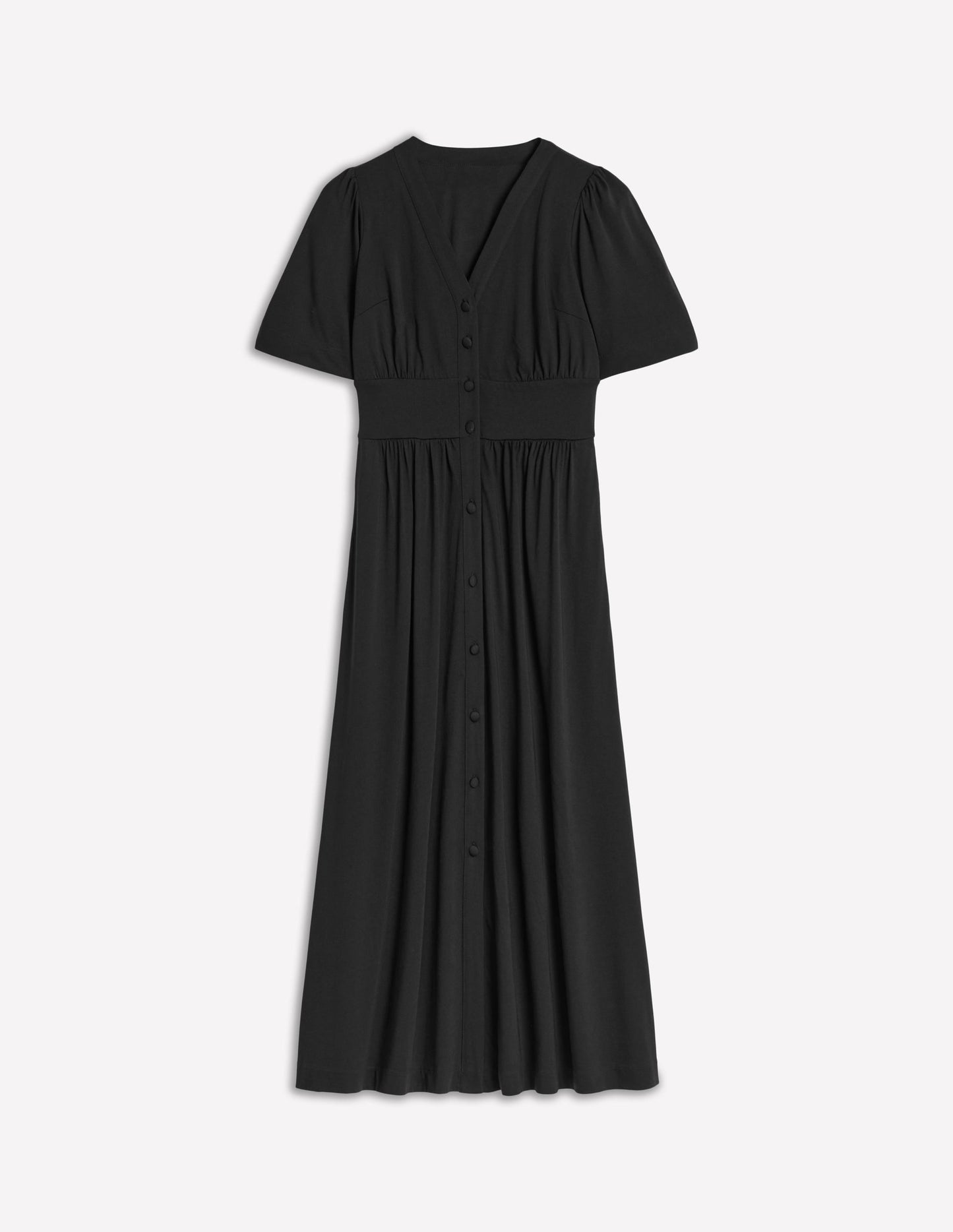 Natalia Jersey Tea Dress-Black