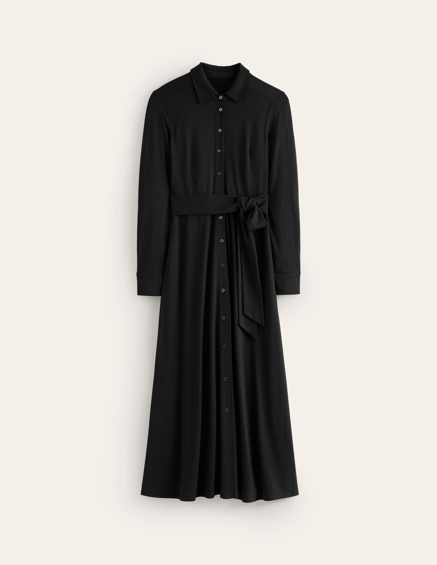 Marcia Jersey Shirt Dress-Black