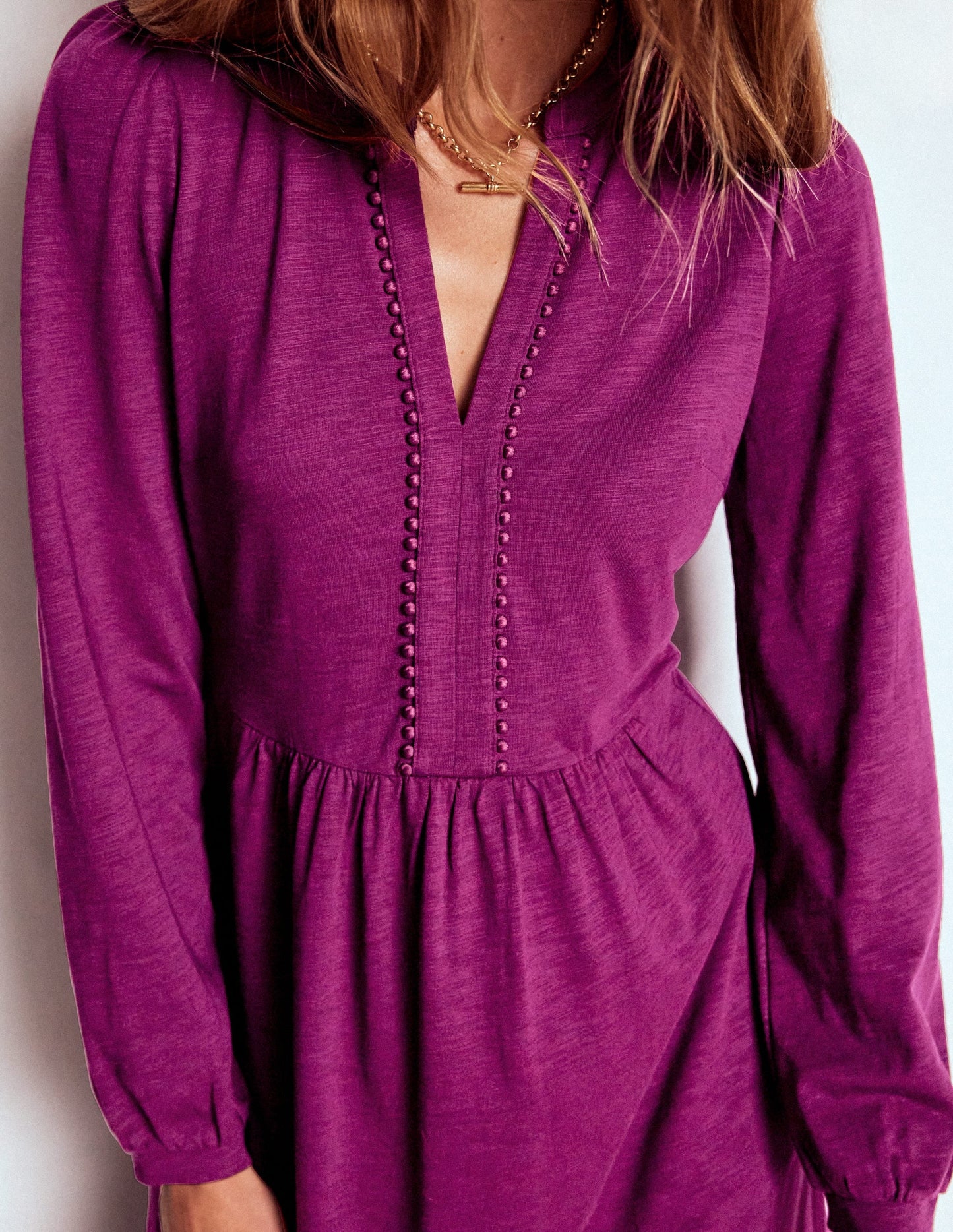 Naomi Relaxed Jersey Dress-Plum Jam