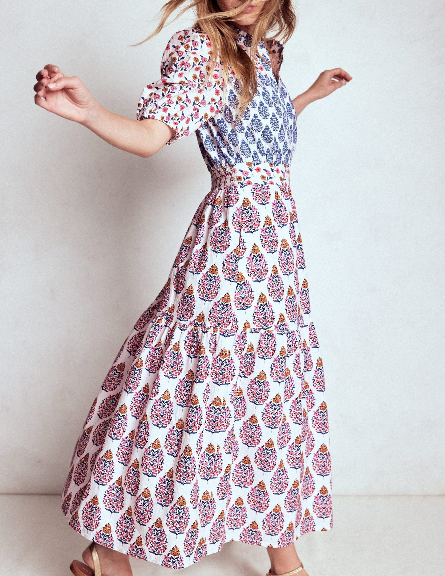 Beatrice Cotton Maxi Dress-Multi, Wildflower Bouquet