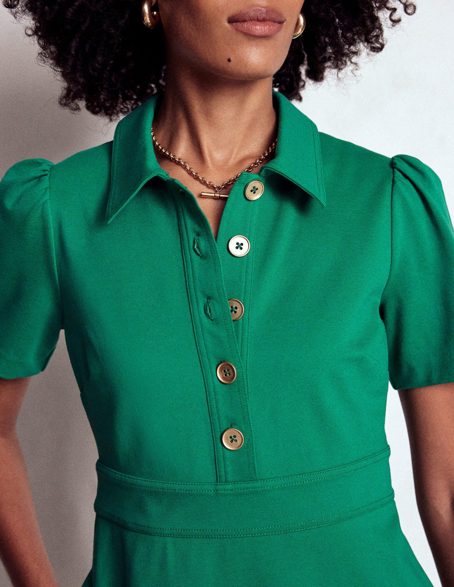 Nicolette Ponte Shirt Dress-Bear Grass