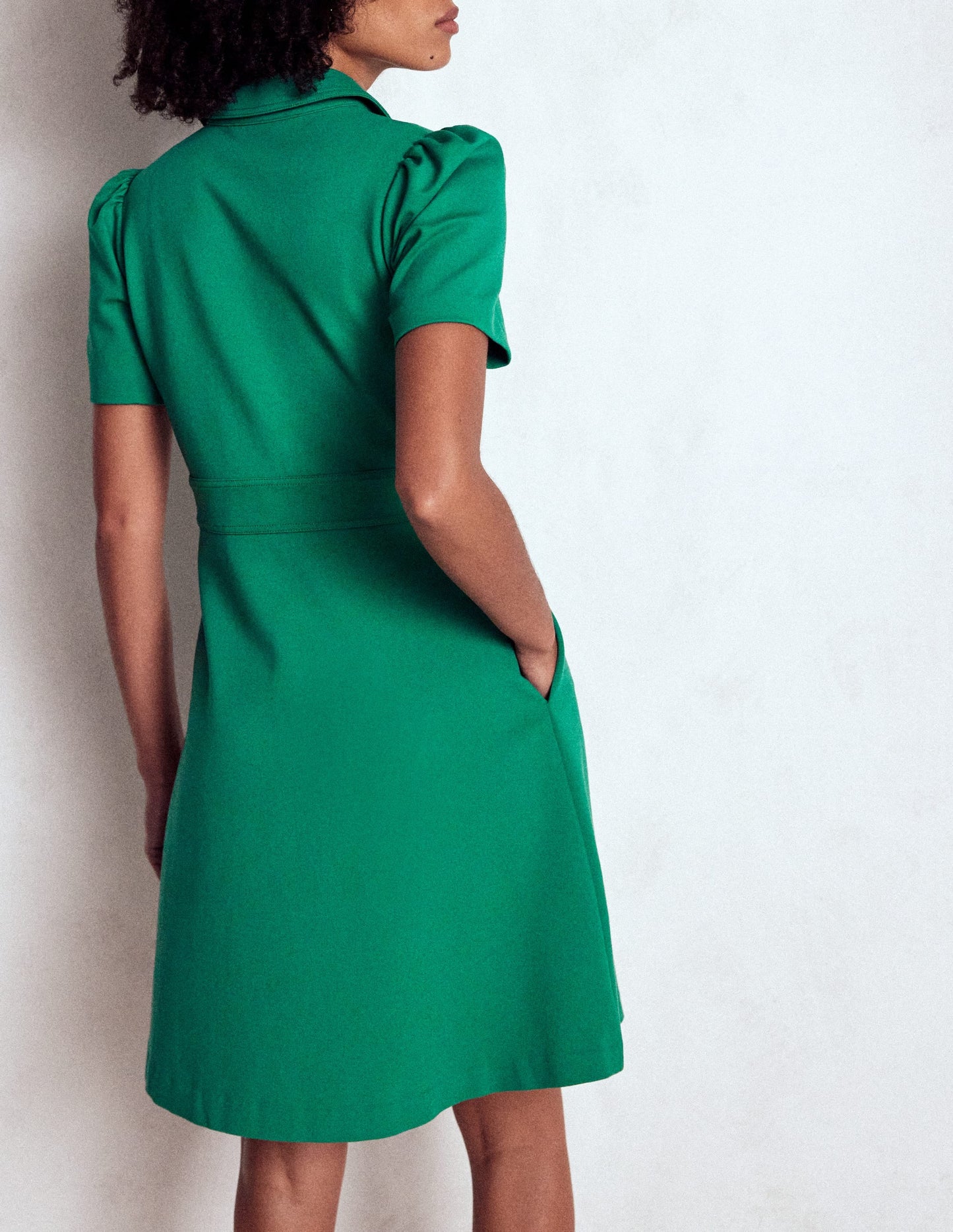 Nicolette Ponte Shirt Dress-Bear Grass