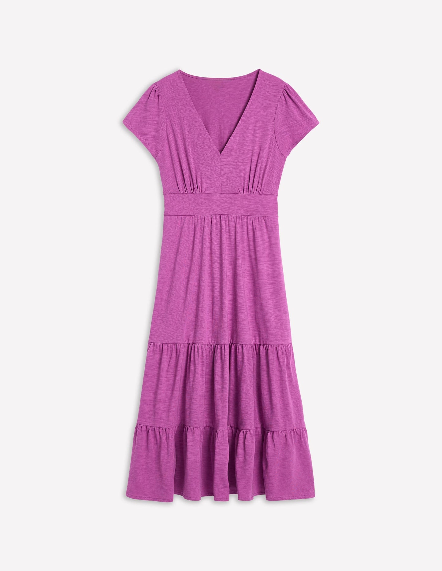 Eloise Tiered Jersey Dress-Foxglove Purple