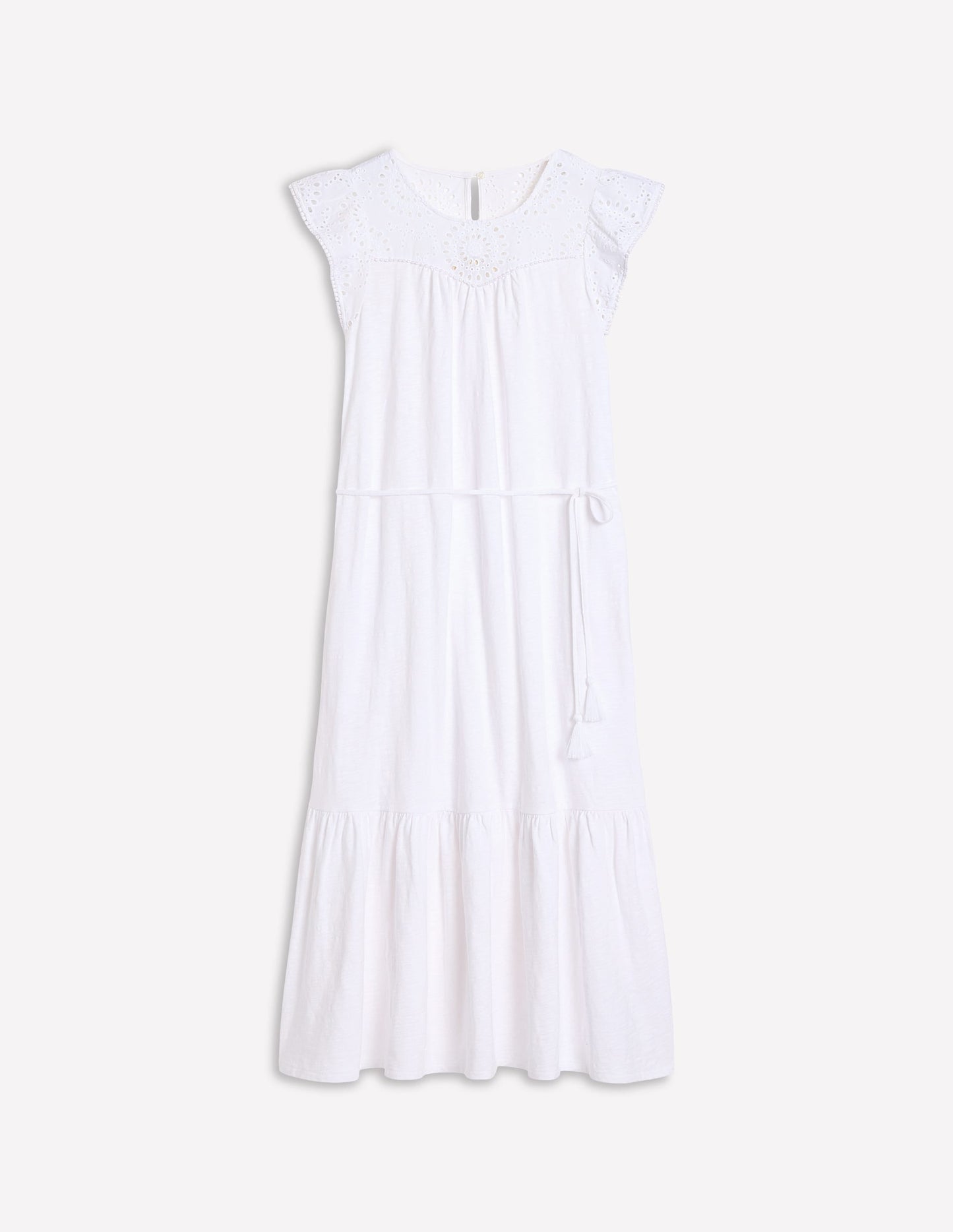Juliet Broderie Midi Dress-White