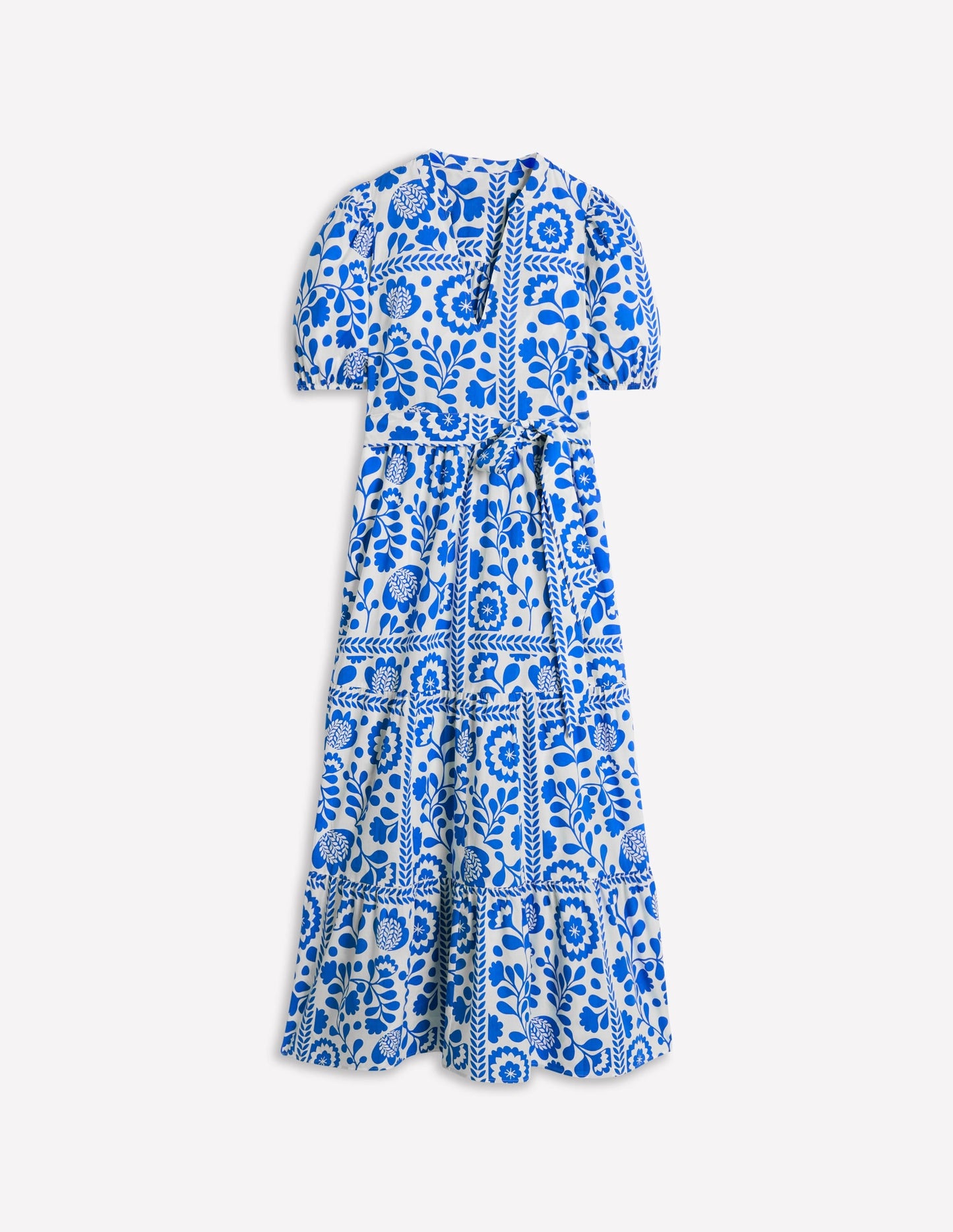Christabel Cotton Midi Dress-Gallery Blue, Walled Garden