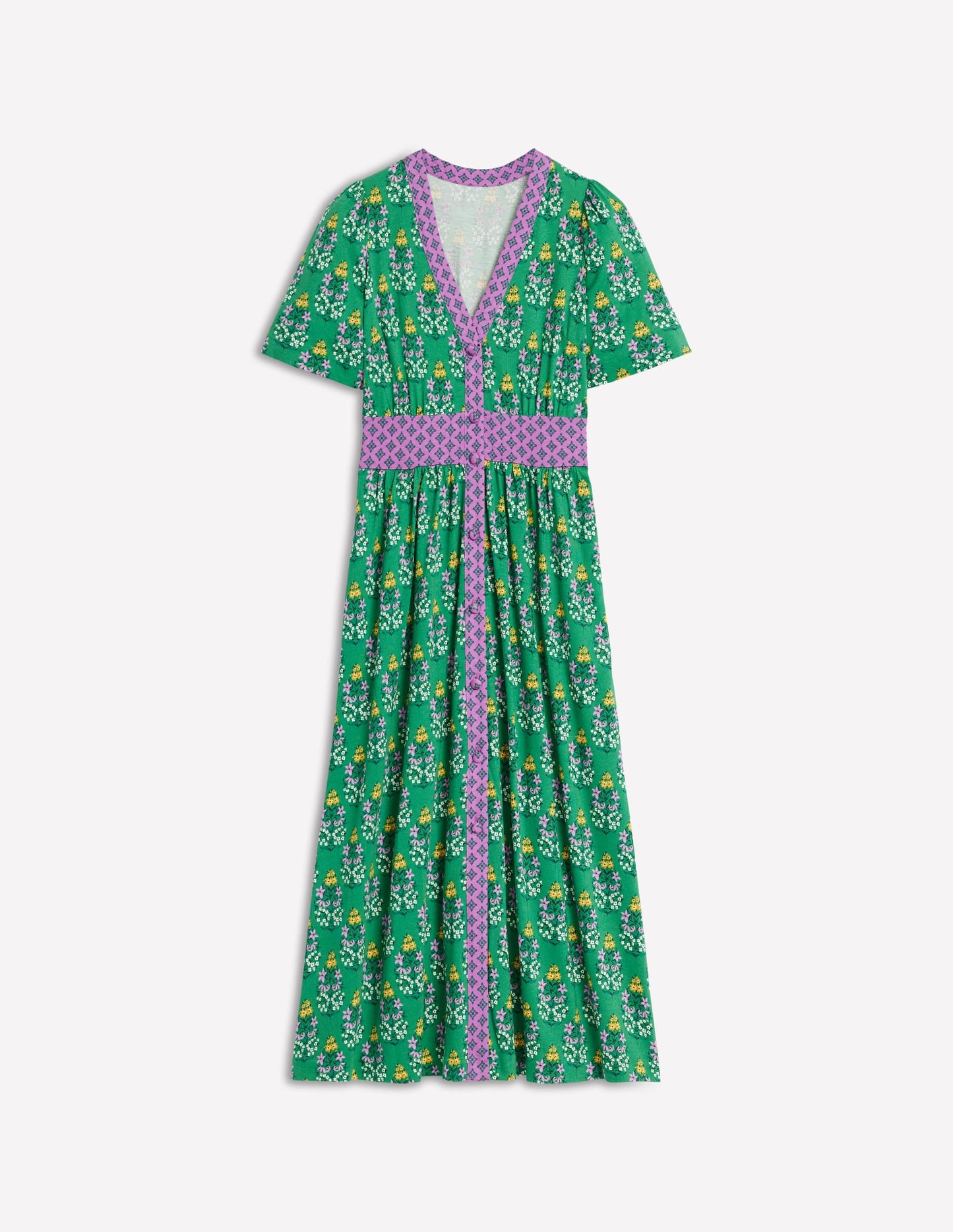 Natalia Jersey Tea Dress-Rich Emerald, Wildflower